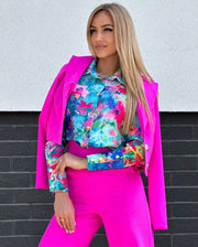 Long Sleeve Decorative Cuff Collar Elegant Blouse