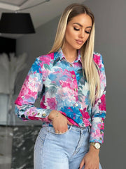 Long Sleeve Decorative Cuff Collar Elegant Blouse