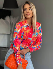 Long Sleeve Decorative Cuff Collar Elegant Blouse