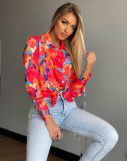 Long Sleeve Decorative Cuff Collar Elegant Blouse