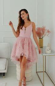 Blush Rose Tulle High-Low Dress