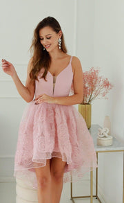 Blush Rose Tulle High-Low Dress