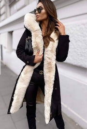 Faux Fur Lined Winter Long Jacket