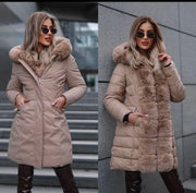 Reversible Jacket Decorative Faux Fur Hooded Pockets