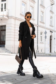 Faux Wool Classic Single-Breasted Peacoat Jacket