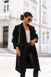 Faux Wool Classic Single-Breasted Peacoat Jacket