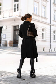 Faux Wool Classic Single-Breasted Peacoat Jacket