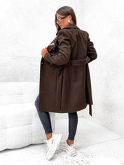 Faux Wool Classic Single-Breasted Peacoat Jacket