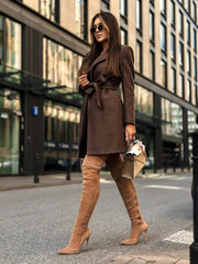 Faux Wool Classic Single-Breasted Peacoat Jacket