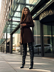 Faux Wool Classic Single-Breasted Peacoat Jacket