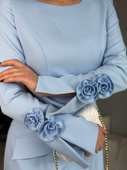 Long Sleeve with Rosette dress
