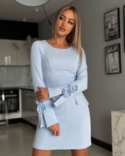 Long Sleeve with Rosette dress