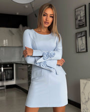 Long Sleeve with Rosette dress