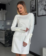 Long Sleeve with Rosette dress
