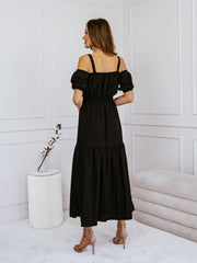 On/Off Shoulder Leg Split Midi Maxi Summer Dress