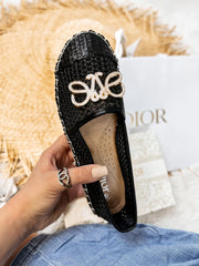 Perforated Black Slip On Loafer Shoe