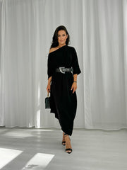 Short Sleeve Asymmetrical Midi Maxi Dress