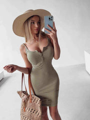 Colorful Body Con Mini Summer Dress