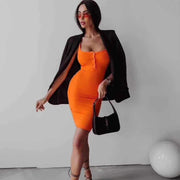 Colorful Body Con Mini Summer Dress