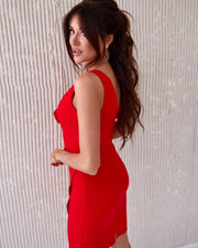 Ruffle Asymmetrical Mini Dress