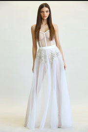 Blazer Set Tulle Sheer A Line Maxi Summer Dress