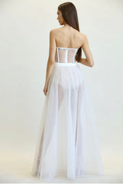 Blazer Set Tulle Sheer A Line Maxi Summer Dress