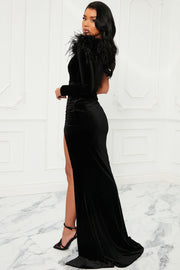 One Sleeve Ostrich Feather