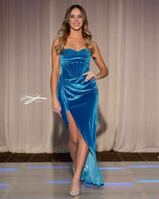 Strapless Velvet Midi Maxi Dress