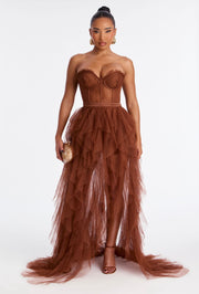 Corset Tulle Maxi Dress