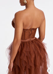 Corset Tulle Maxi Dress