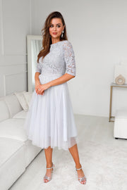 A Line Cocktail 3/4 Sleeve Lace Top