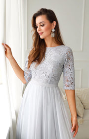 A Line Cocktail 3/4 Sleeve Lace Top