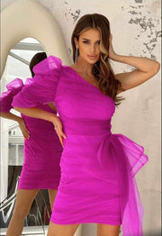 Tulle Bow Tie Mini Dress