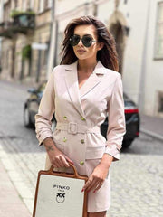 Belted Blazer Suit Dress
