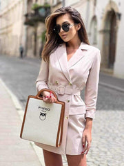 Belted Blazer Suit Dress