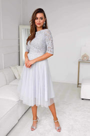 Grey Lace Dress