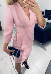 Quarter Sleeve Ruffle