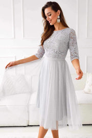 Grey Lace Dress