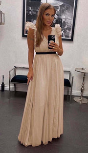 Emmi Ruffle Shoulder Maxi Dress