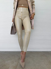 Fitted Vegan Leather Pants