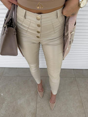 Fitted Vegan Leather Pants