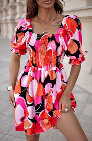 Short Sleeve On/Off Shoulder Summer Dress