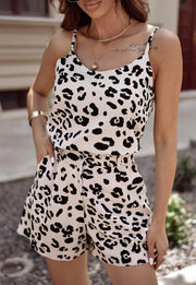 Spaghetti Strap Top Shorts Jeopard Matching Set