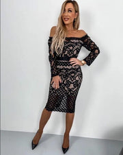 Lace Off Shoulder Mini Dress