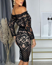 Lace Off Shoulder Mini Dress