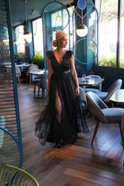 Emmi Ruffle Shoulder Maxi Dress