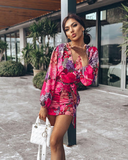 Beige with peony flowers