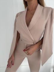 Cape-Sleeve Jumpsuit