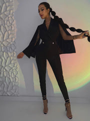 Cape-Sleeve Jumpsuit