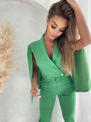 Cape-Sleeve Jumpsuit